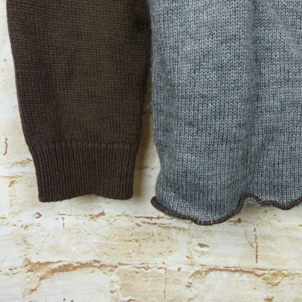 Element Skateboards Sweater Mens M Brown Gray Spell Out Logo Wool Knit Crew Y2K - Picture 5 of 10